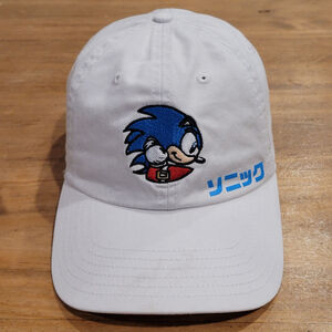 Sonic The Hedgehog Hat Strap Back White Japan Kanji Writing One Size Sega Game